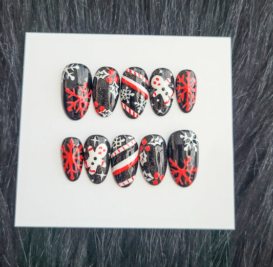 Black, White, Red Gingerbread Man