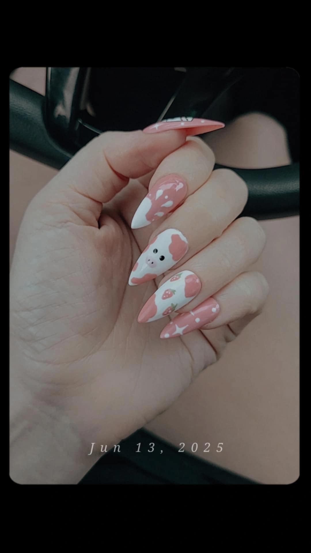 Strawberry Milk, Clouds, Strawberry Nails