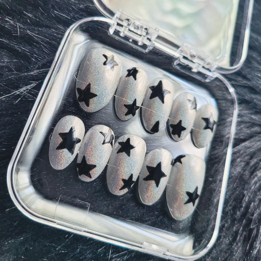 Silver Jelly, Black Stars, Silver Glitter