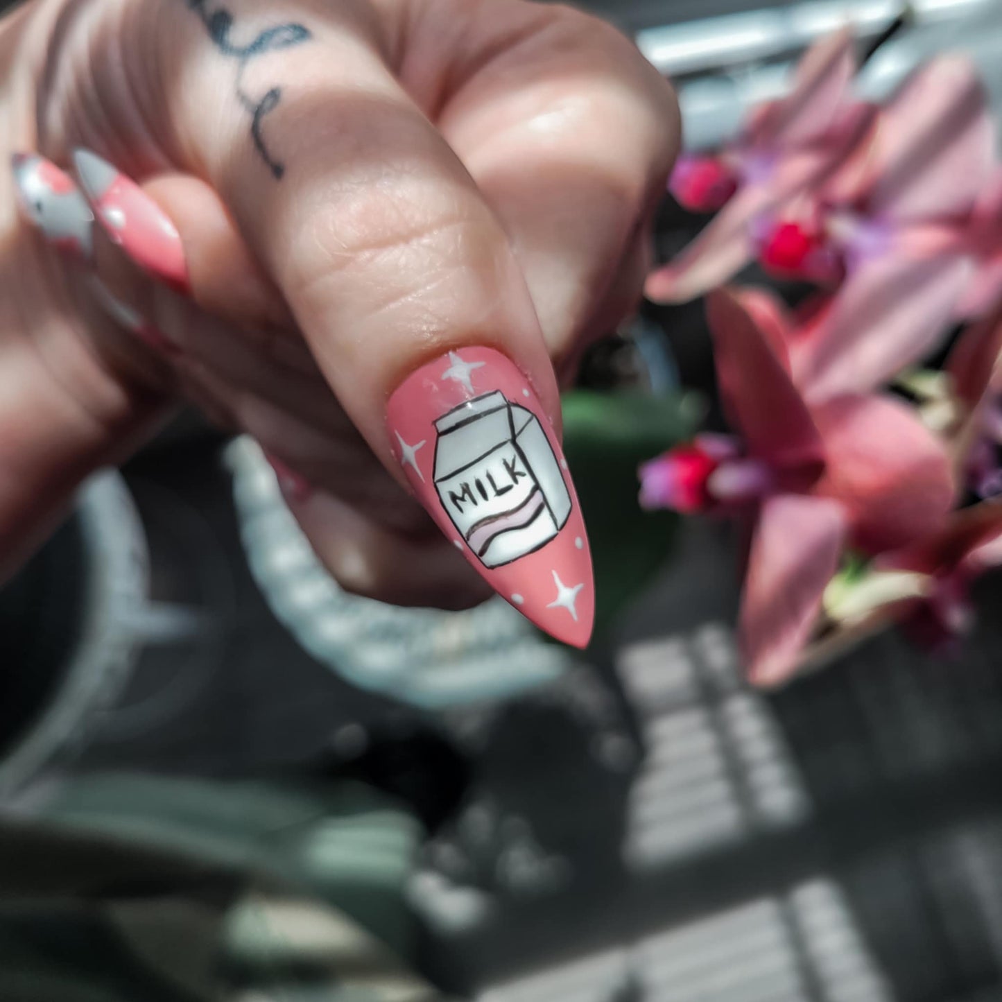 Strawberry Milk, Clouds, Strawberry Nails