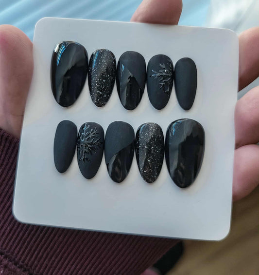 Black on Black Snowflakes